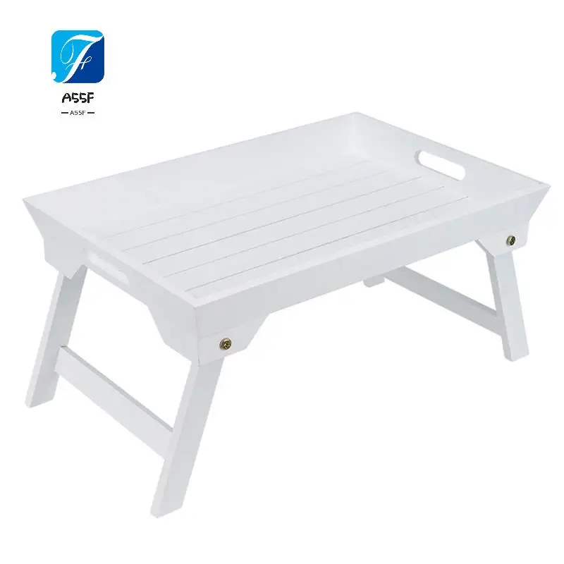 A55F-طاولة قابلة للطي في الهواء الطلق، سرير خشبي كسول للكمبيوتر المحمول طاولة صغيرة، صينية التخييم نزهة مكتب سميك محمول
