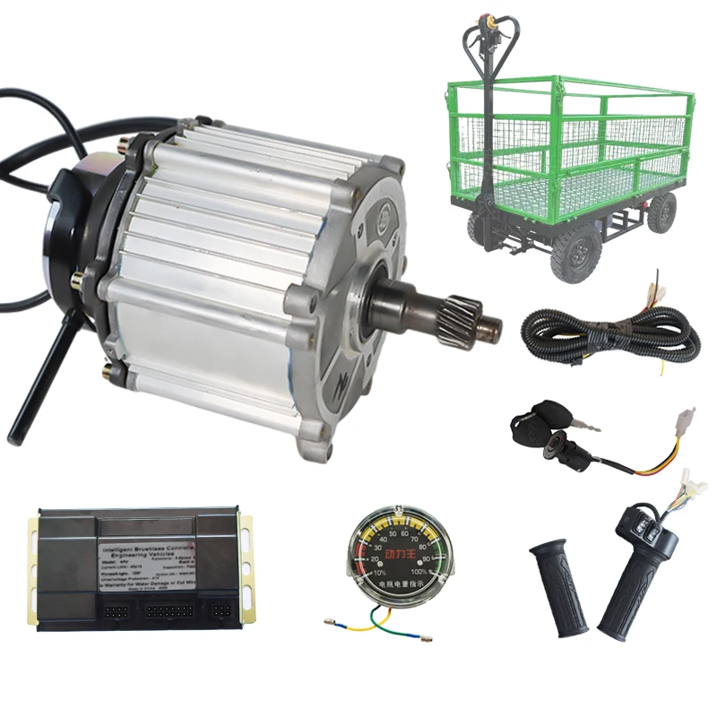 48V/60V 1000W BL DC Motor Controller Kit Electromagnetic Brake Motor Controller Set for Electric Hand Cart / Engineering Vehicle