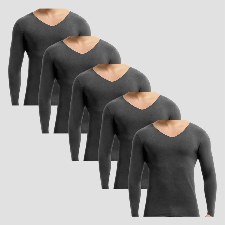 

5 шт. Мужское термобелье, бесшовное цельное, утолщенное и флисовое, осенне-зимняя верхняя одежда, базовый слой, холодный п.