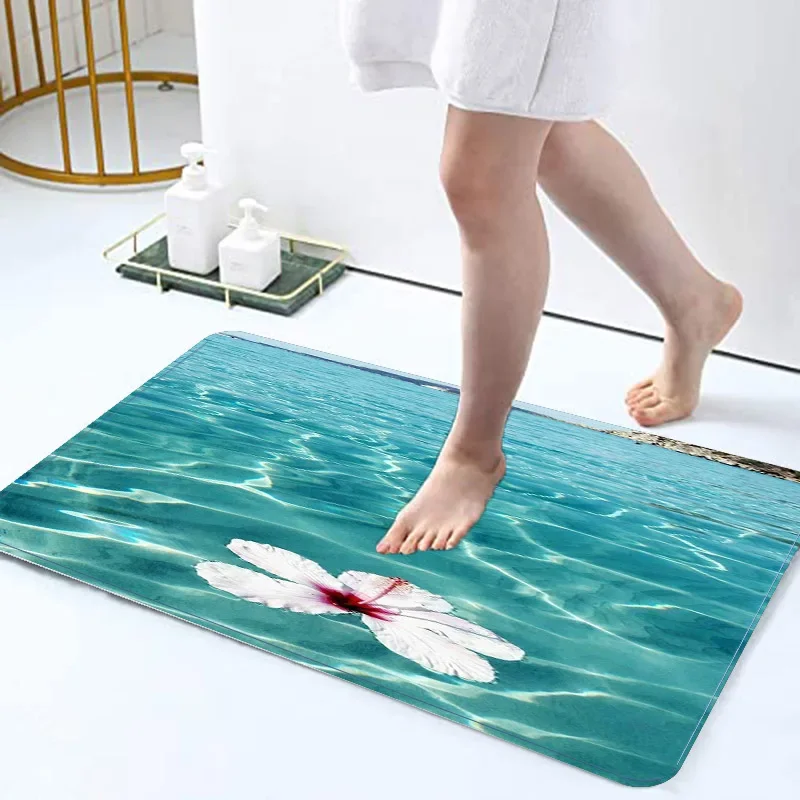 The Beauty Sea Ripples Views Bathroom Non-silp Door Mat Suitable for Living Room Entrance Decorative Accessories Pad Bedroom Rug