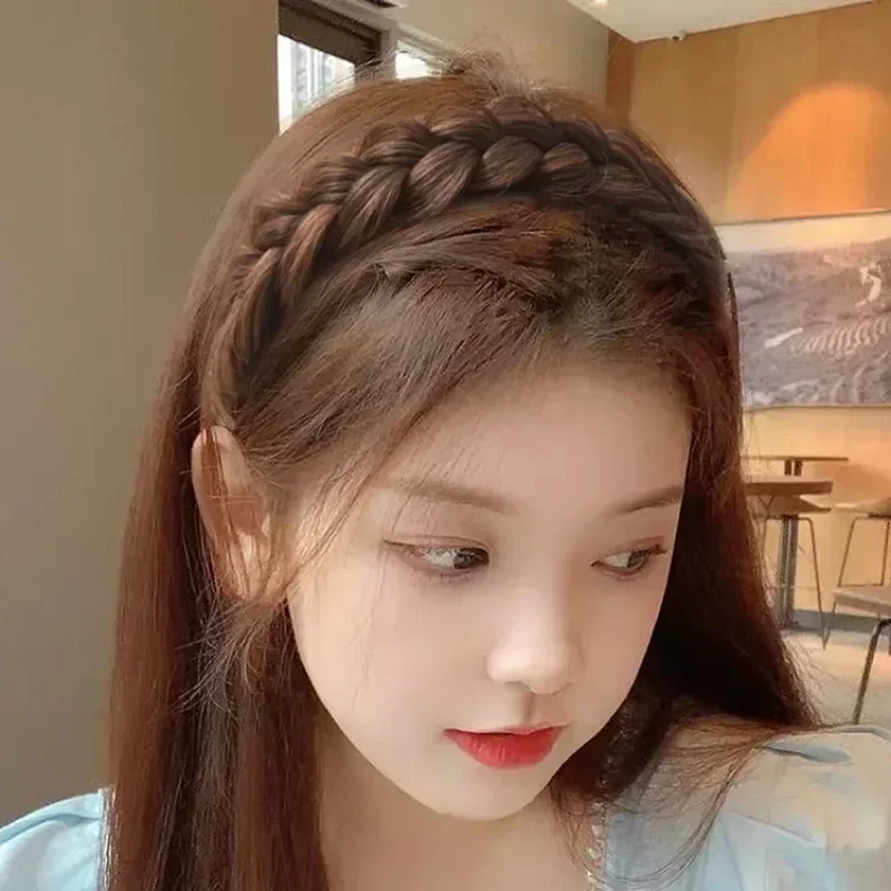 

1pc Wig Twist Headbands for Women Wide Fishbone Braids Hairbands Handmade Retro Head Hoop Styling Headwear Accessories