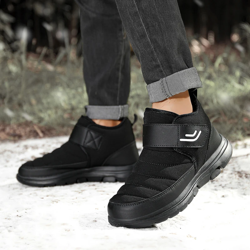 

High Quality New Men Boots Winter with Fur Warm Snow Boots Men Winter Boots Work Shoes Men Footwear Fashion Rubber Ankle Shoes