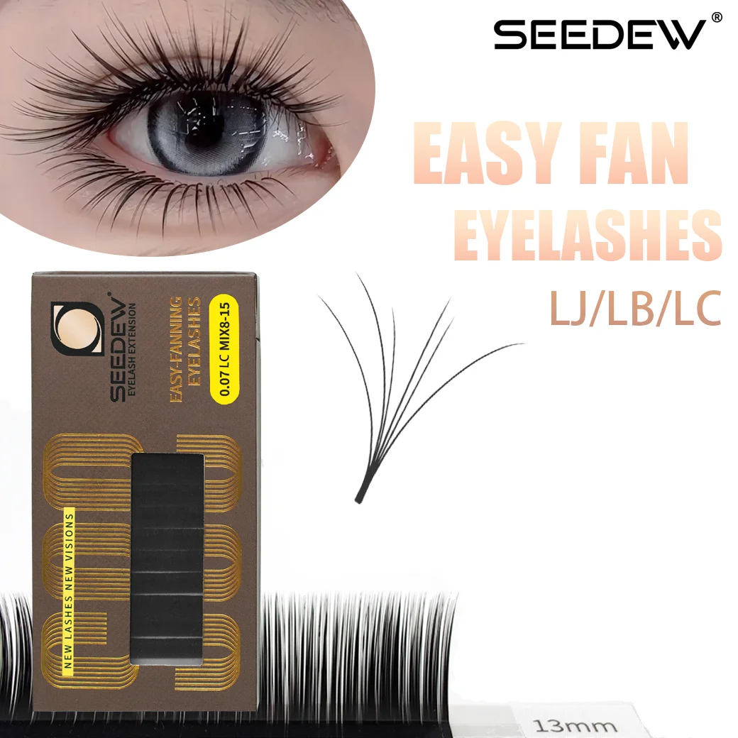 SEEDEW Fox Series Camélia Cílios LJ LB LC LD Curl Cílios Extensões de cílios macios naturais sem adesivo