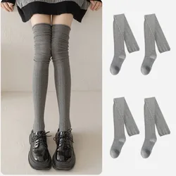 New Solid Color Thigh High Stockings Women Trendy Casual Over The Knee Female Long Socks Thermal Warm Cotton Tall Tube Leggings