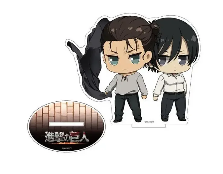 Anime Eren Yeager Mini Figure Doll Mikasa Levi Ackerman Acrylic Stand Model Plate Cosplay Toy for Gift