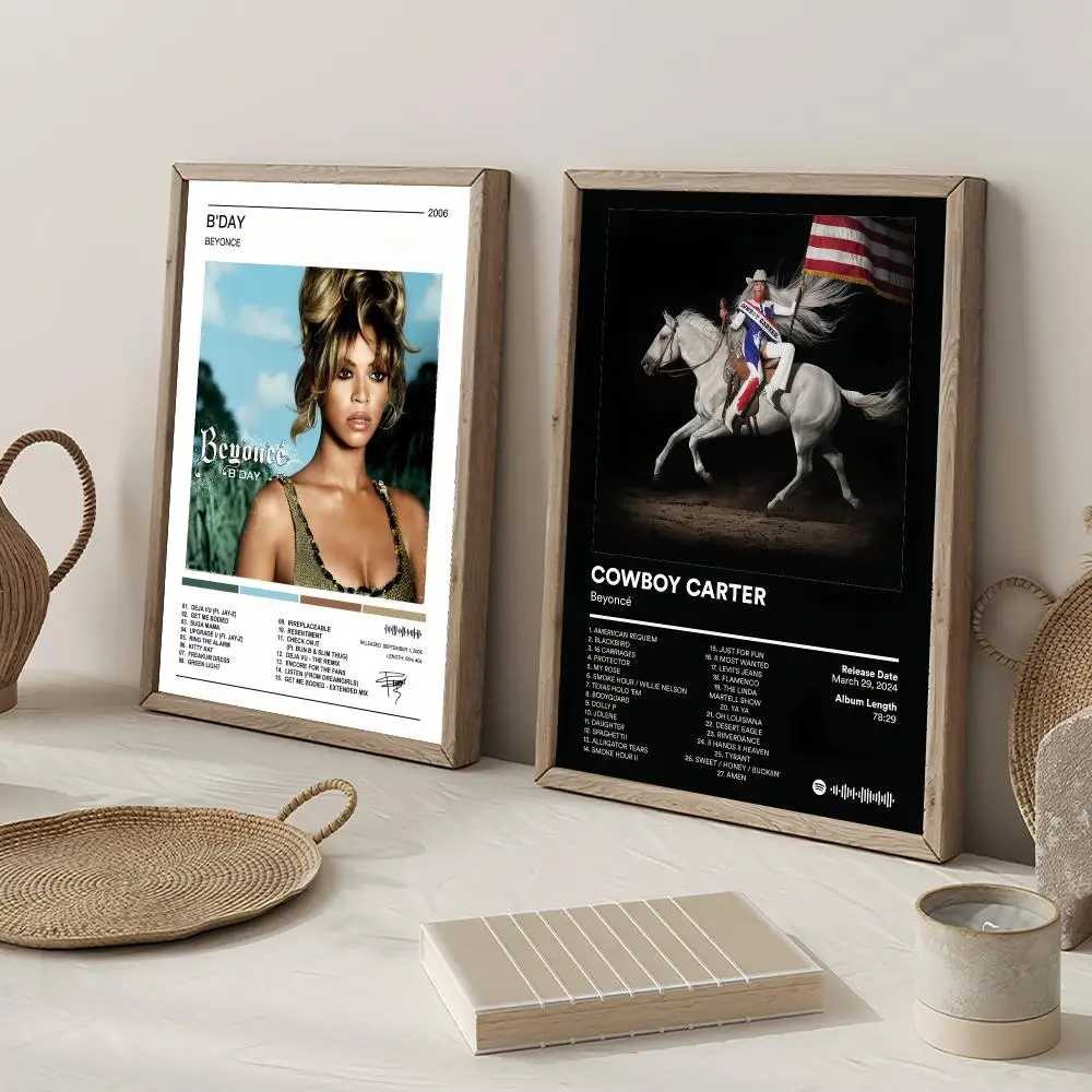 Singer Beyonce Cowboy Carter Poster Decorative Wall Art Mural Stickers Home Decor Gift for Living Room & Hallway
