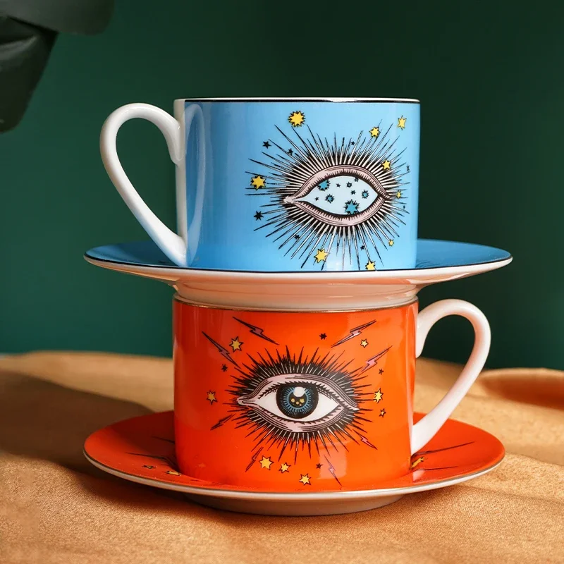 

Vintage Bone China Coffee Cups, European Teacups, Star Eyes, Creative Gifts, Exported To Europe