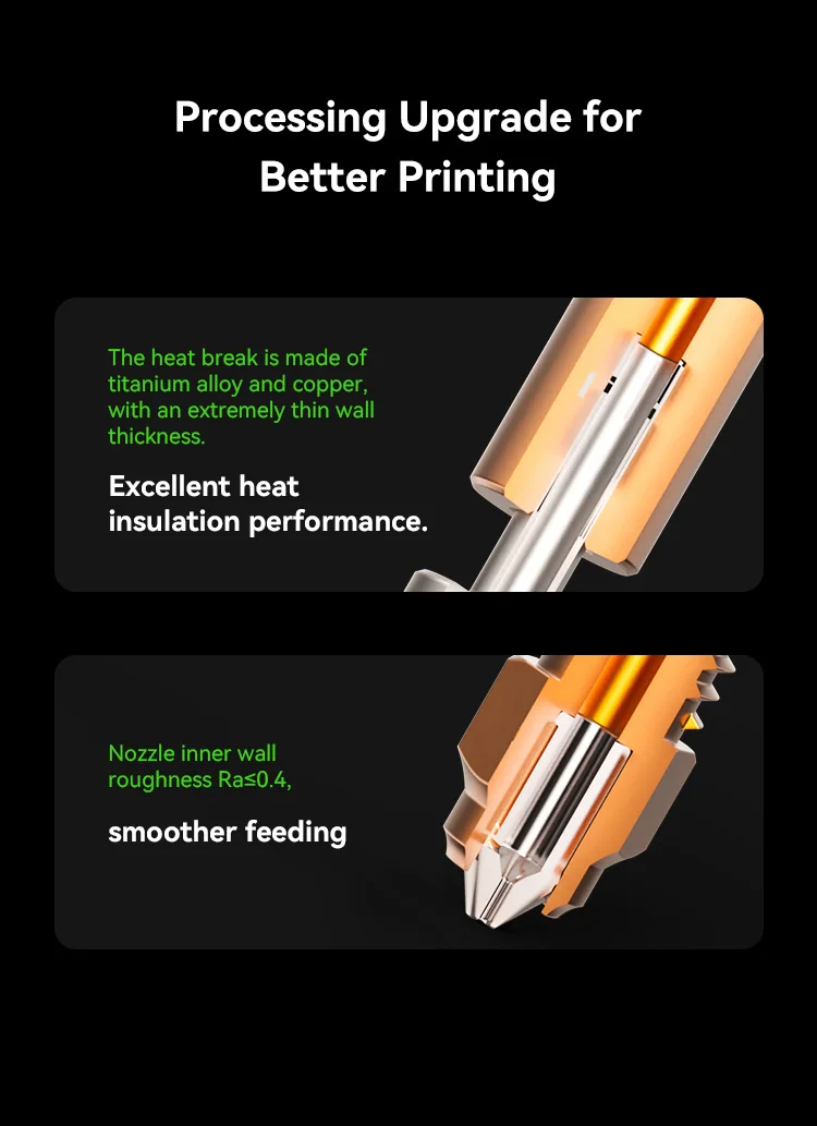 

Комплект керамического нагревательного блока Creality Ender-3 V3 KE 300 ° C Высокая термостойкость 0,4 мм * 2 биметаллическая шумоподавитель для Ender 3 V3 KE