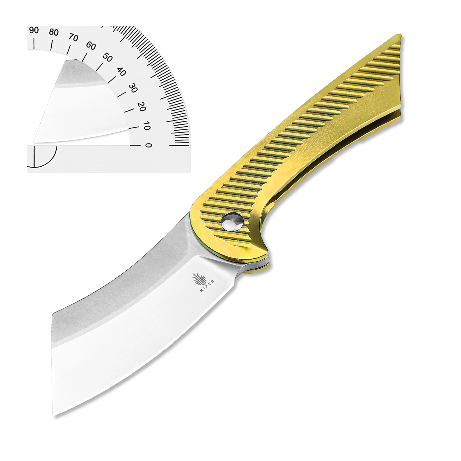 Kizer Survival Knife Dawn Ki3673A1 2024 New Titanium Handle with S35VN Steel Blade Outdoor EDC Knife