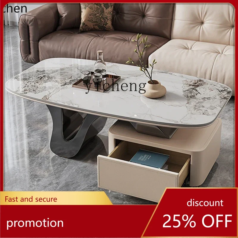 

HXL rectangular coffee table living room household Italian modern extremely creative coffee table TV cabinet combination