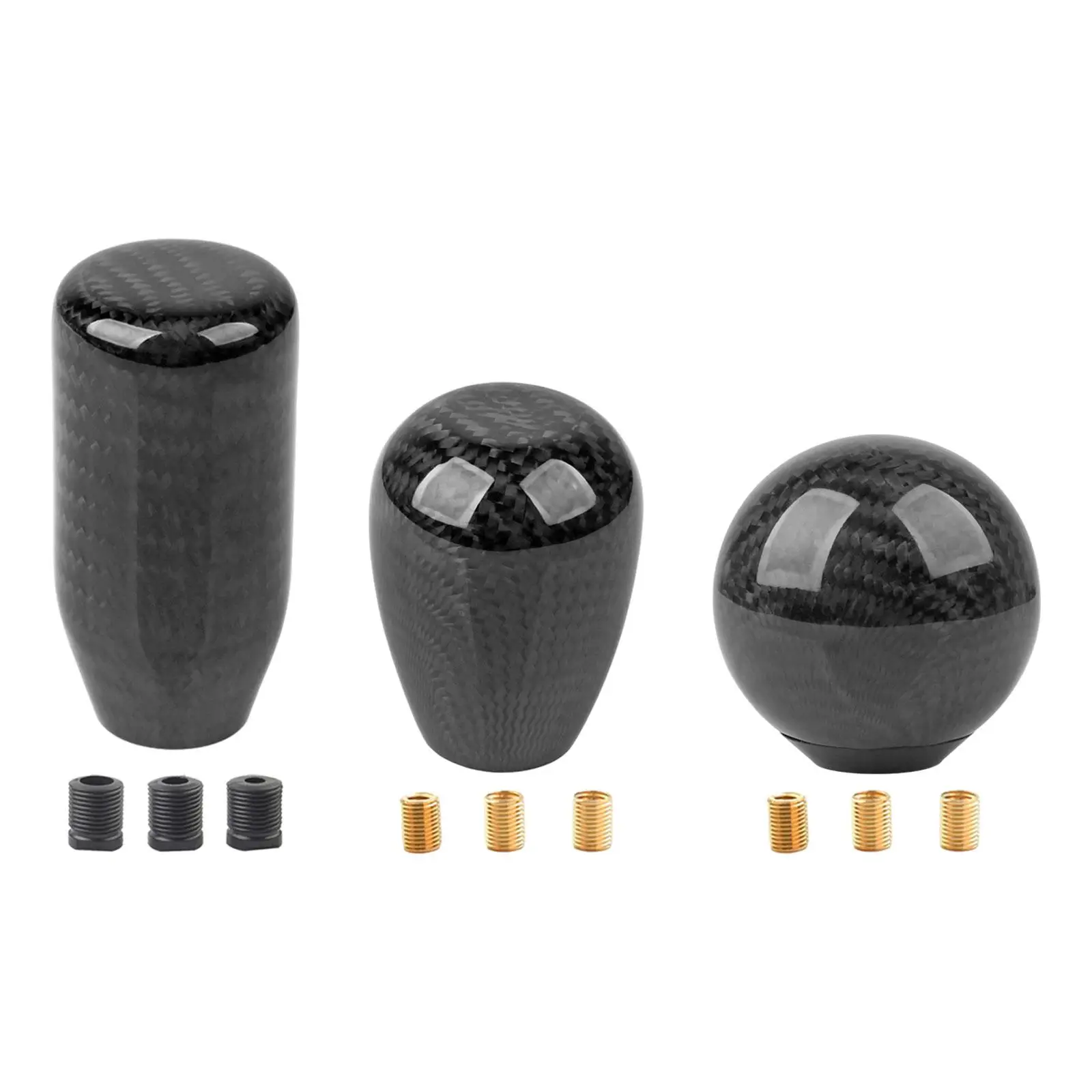 Generic Manual Gear Shifter Knob Carbon Fiber Stand Head Classic Carbon Fiber Shifter Knob for Automatic and Manual Vehicles