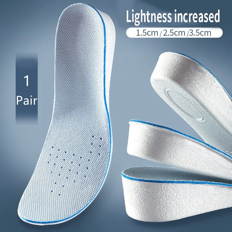 1 paire de semelles intérieures invisibles pour augmenter la hauteur, chaussures respirantes et confortables pour les pieds, femmes et hommes, coussinets de soins orthopédiques pour rehausser le talon