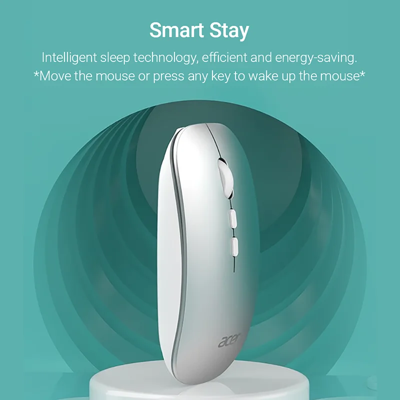 ماوس بصري لاسلكي Acer ، g ، بلوتوث ، وضع ثلاثي ، صامت ، للكمبيوتر اللوحي ، الكمبيوتر المحمول ، الكمبيوتر المحمول ، الكمبيوتر المحمول ، الكمبيوتر المحمول ، الكمبيوتر الشخصي