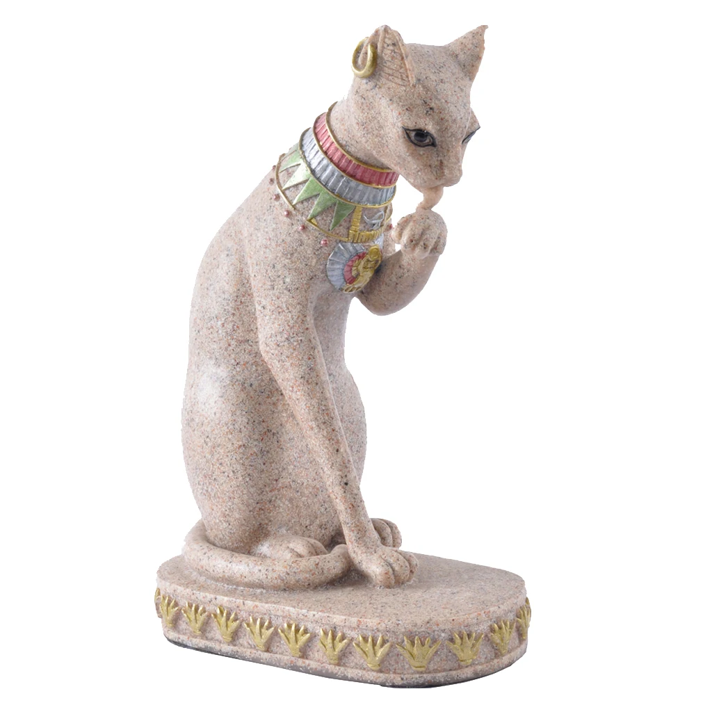 Sandstein alten Stil ägyptischen mau Katze Statue Skulptur hand geschnitzte Home Office Dekor Figur Geschenk