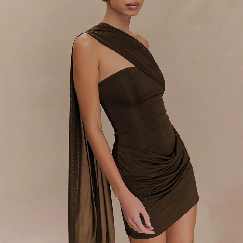 Europese en Amerikaanse zomer nieuwe lint ruches hot girl strapless bodycon-jurk voor dames