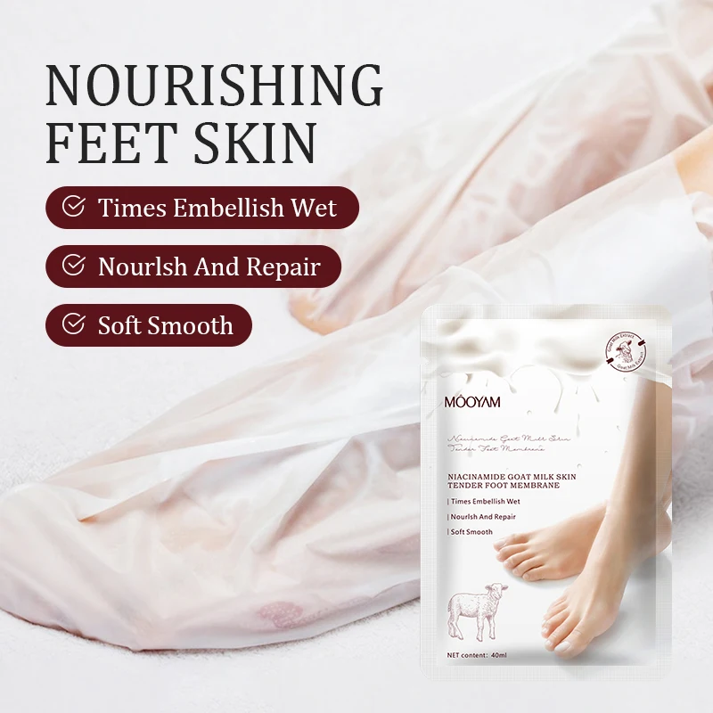 Foot Pack Mask Nicotinamide Goat Milk Skintender Foot Membrane Patches Moisturizing Remove Calluses Peeling Anti-Cracked Skincar