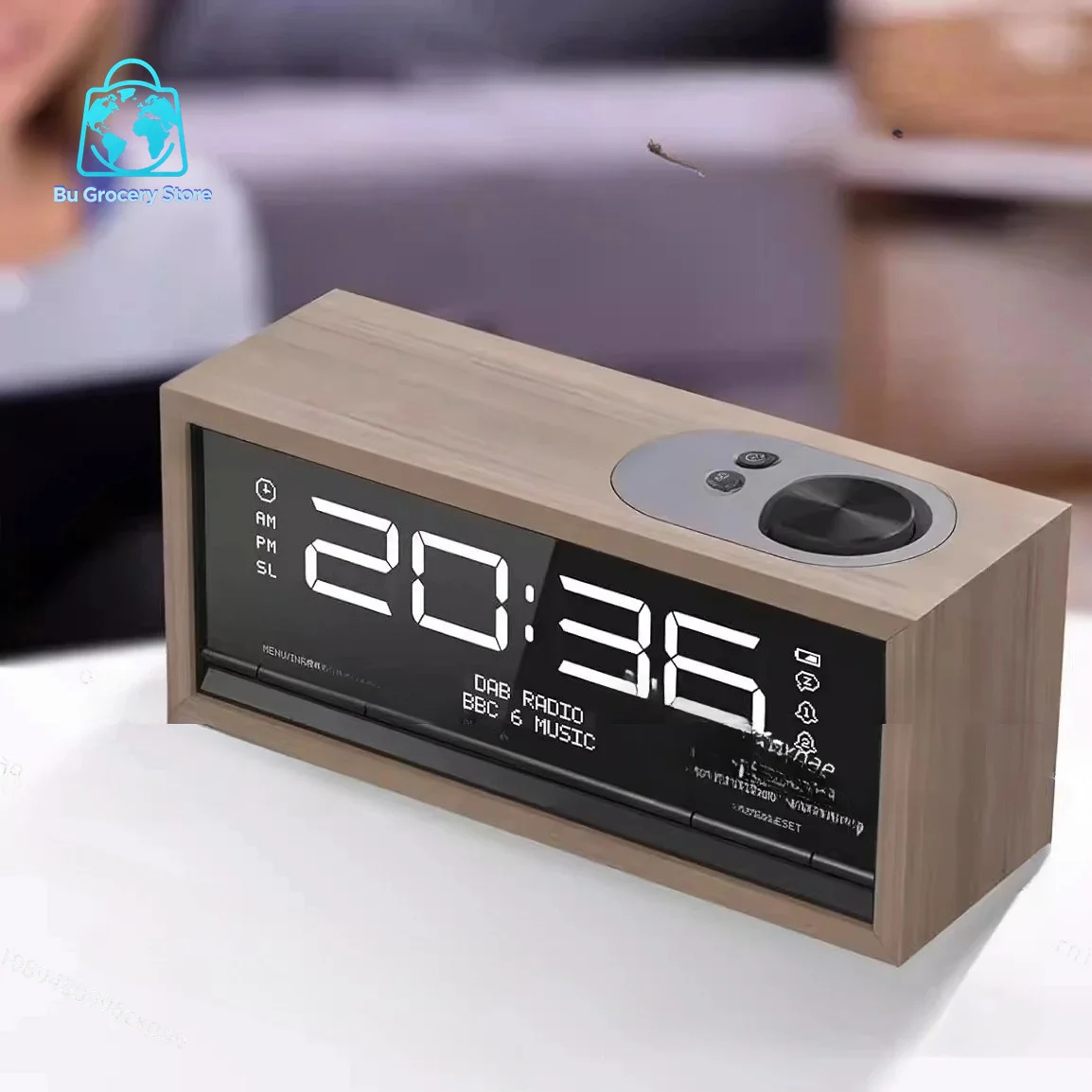DAB+ FM Bluetooth 5.0 Radio - Multifunctional Wireless Charging Alarm Clock Speaker, High-End Home Audio (Foreign Trade)