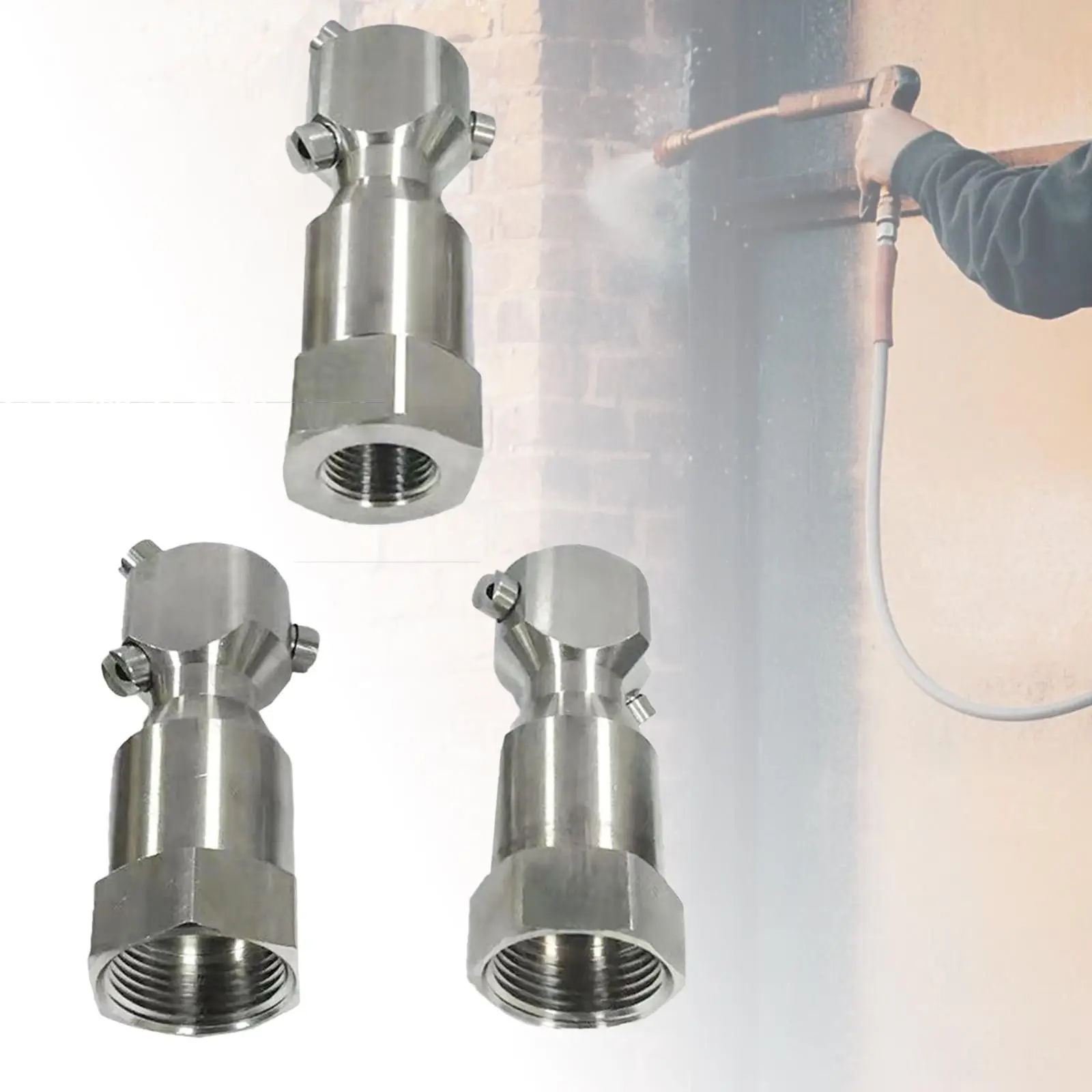 

Pressure Washer Sewer Nozzle Washing Nozzle Easily Install Professional for Steel Bucket Cleaning Accessory 360 Degree Rotary