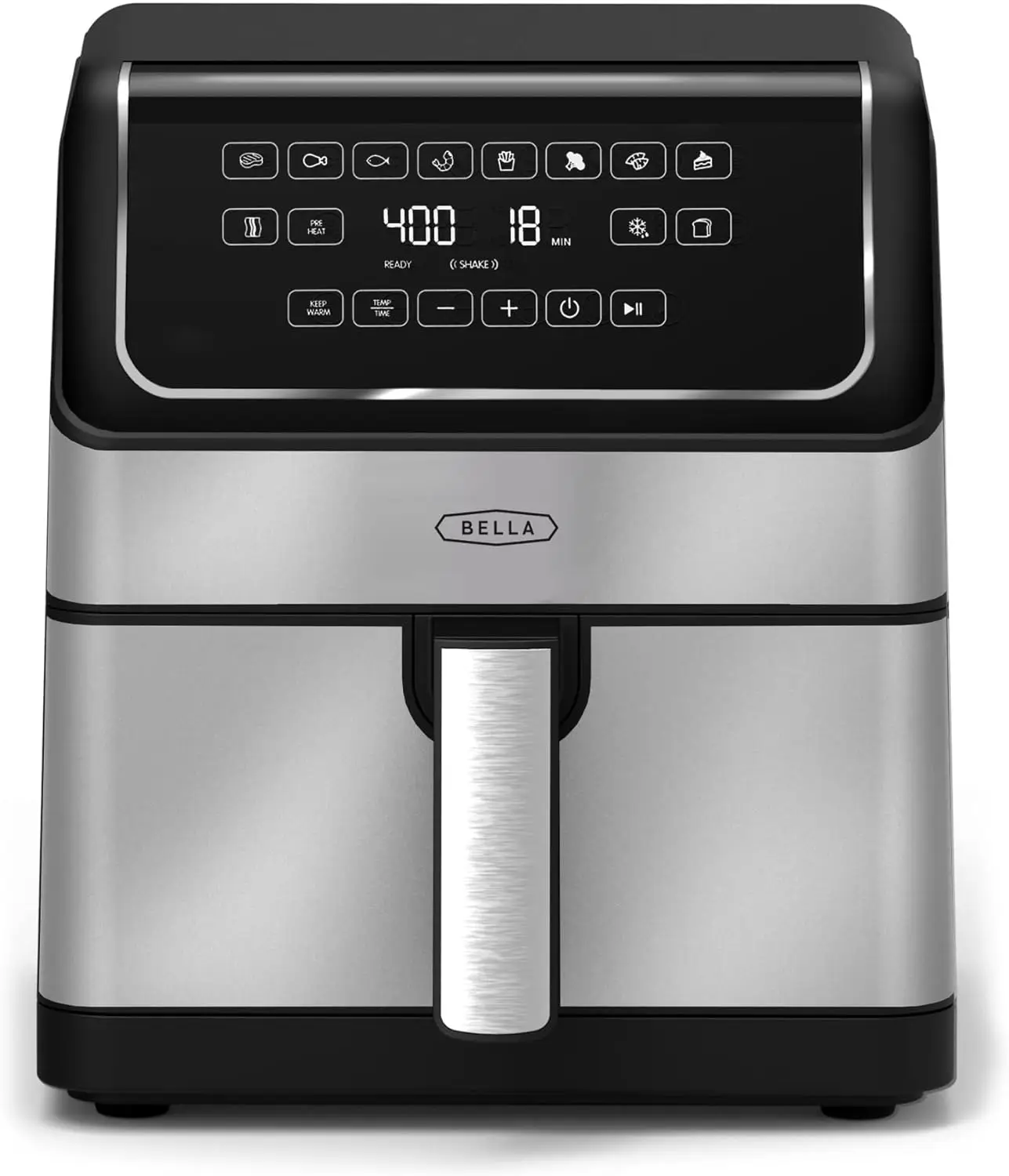 

BELLA 8 Qt Digital Air Fryer with TurboCrisp Technology, Multiple Preset Functions, Auto Shutoff, Stainless Steel, 1750 Watt