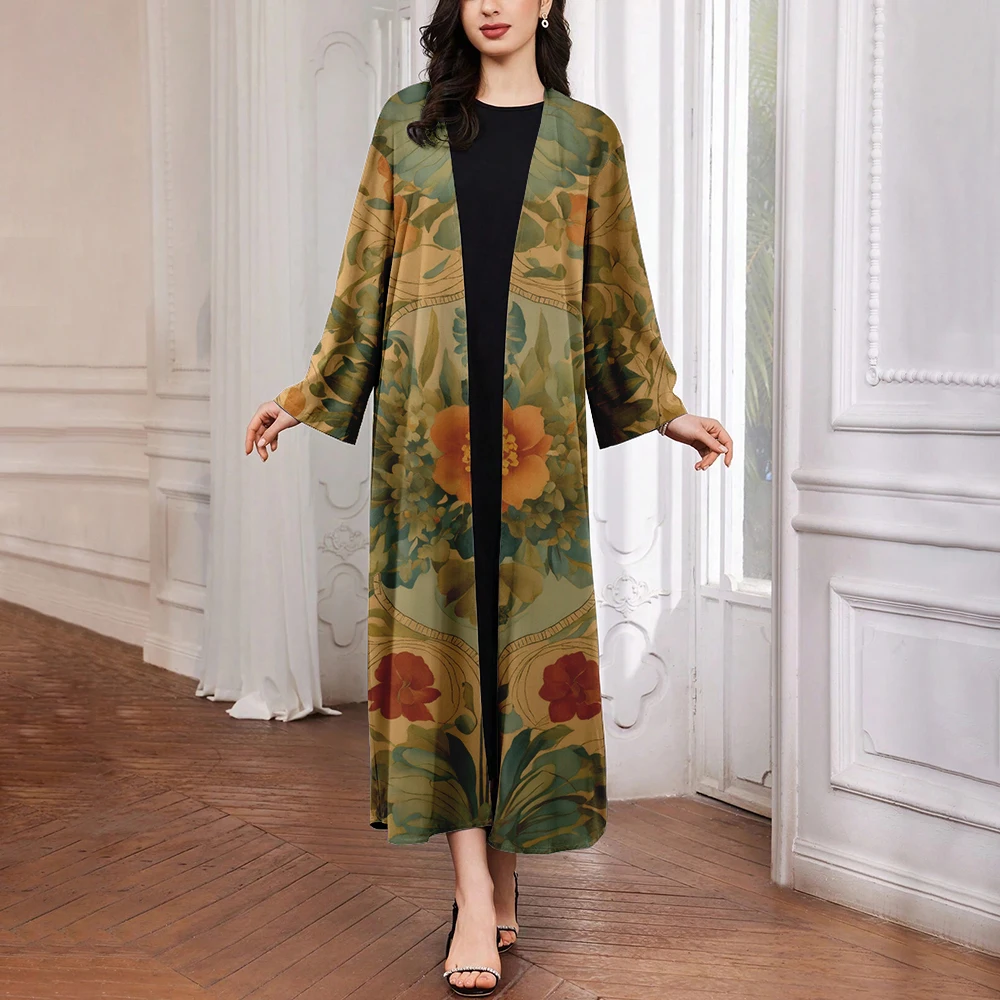 2024 New Loose-Size Robes Summer Long-Sleeved Islamic Women's Casual Clothing African Clothing Moroccan Womens Temperament Robes