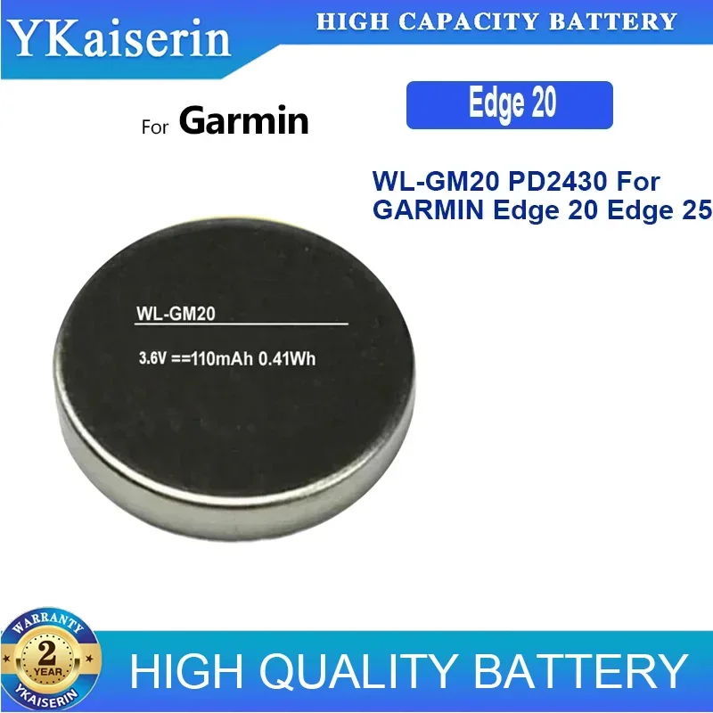 Replacement Battery LIR2430 WL-GM20 PD2430 For GARMIN Edge 20 25