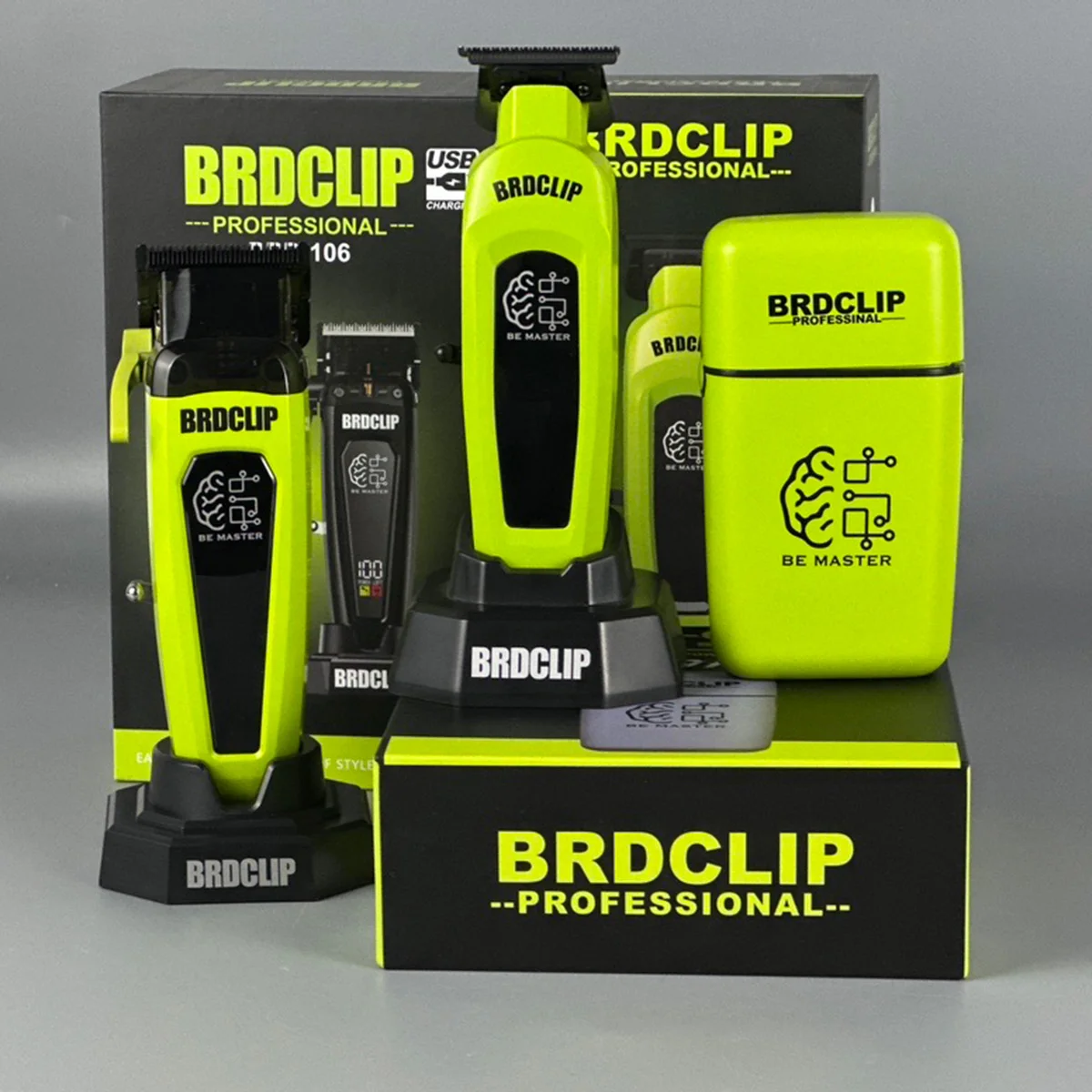 

BRD FADE Clipper Professional Men's Hair Line Up Trimmer 10000RPM Barber Foil Shaver Base Charger Salon Blending Tools