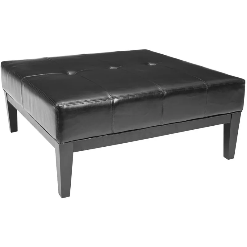 This Ottoman Is Perfect for Use As A Seat or As A Serving Piece During A Party Crafted of Beechwood and Leather