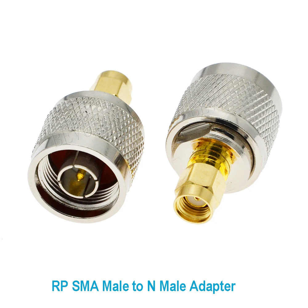 100PCS/lot RP-SMA Male Plug to N Male Plug Straight for WiFi Antenna Radio Antenna N to SMA RF Coaxial Adapter Wholesales