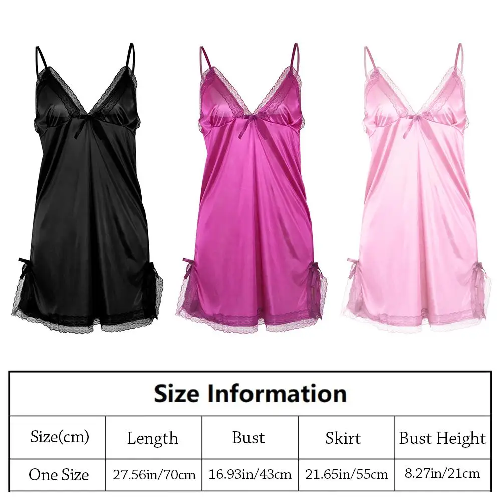 Sexy Spitzen-Camisole mit Schleifen, Patchwork-Seidenkleid, Damen-Nachthemden, Patchwork-Dessous, Nachtwäsche – Detail 11