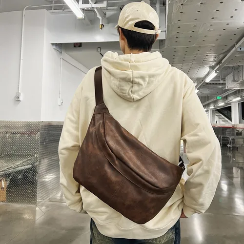 Imagen 2 del producto Bolso de pecho de gran capacidad, bolsos de hombro para mujer, riñonera informal, bolso Simple para teléfono, riñonera de cuero PU suave, riñonera para mujer