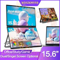 15.6” Portable Dual Screen Monitor/Singel Screen With Stand 1080P 16:9 For XBox PS4 / 5 Switch Cell Phone PC Loptop Extension