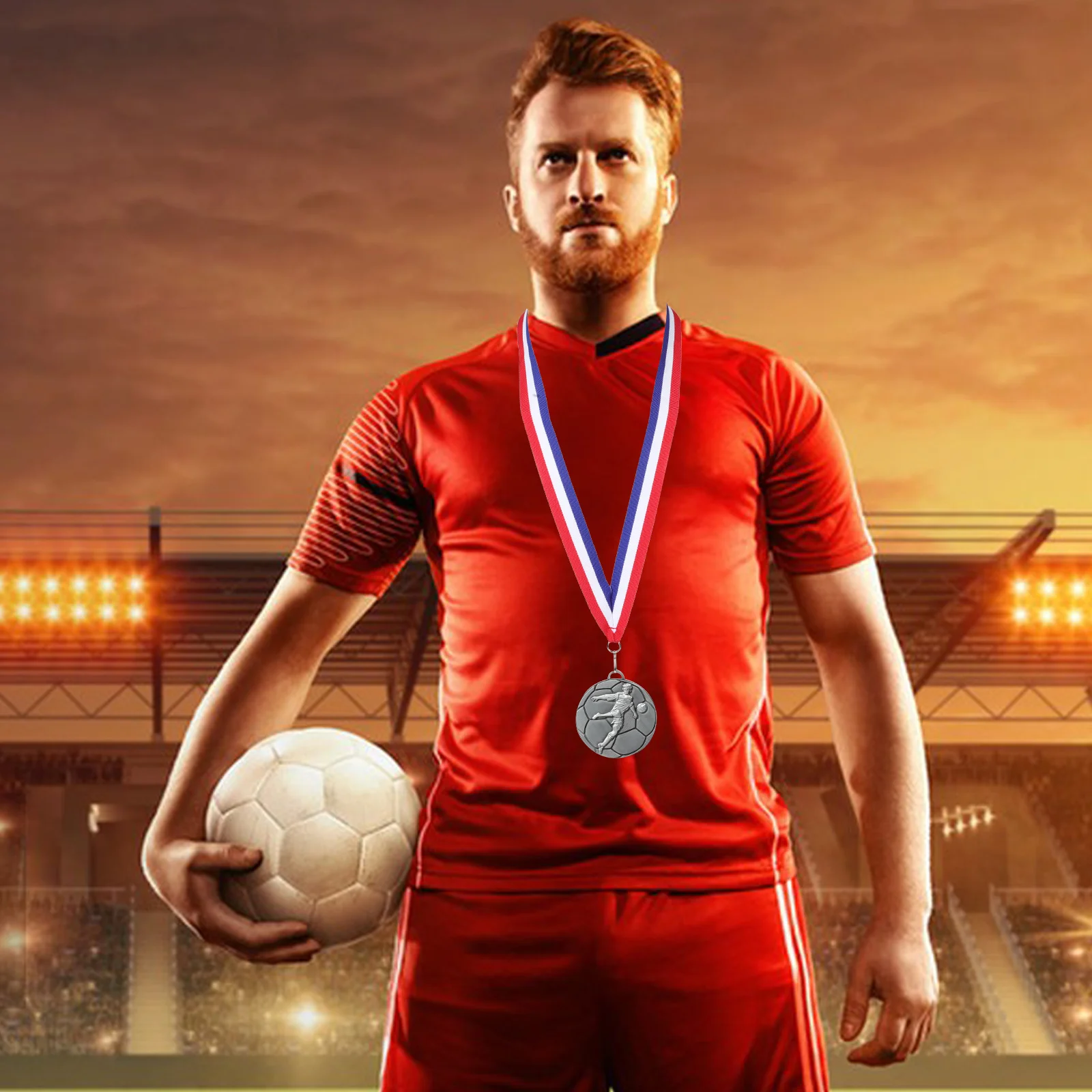 

Soccer Award Medals Zinc Alloy Football Kids Winner Medal Encouragement Decorative Hanging Commemorative