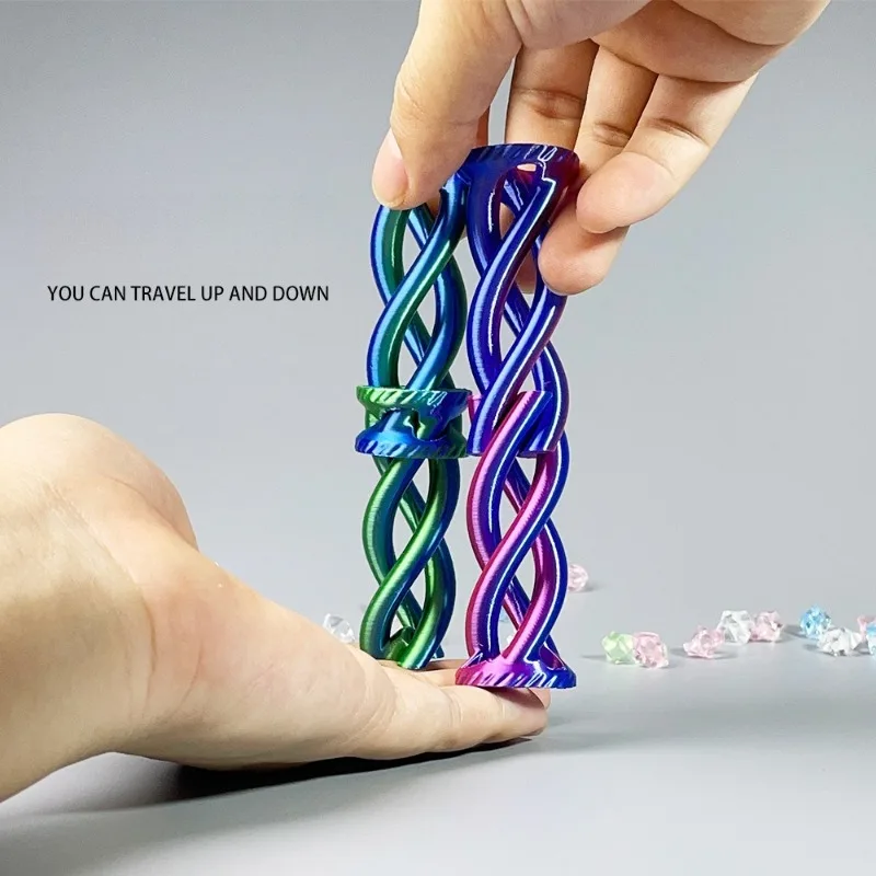 3D 印刷減圧おもちゃ回転スパイラル三次元スパイラルコーンヘリックスネジパススルー彫刻知育玩具