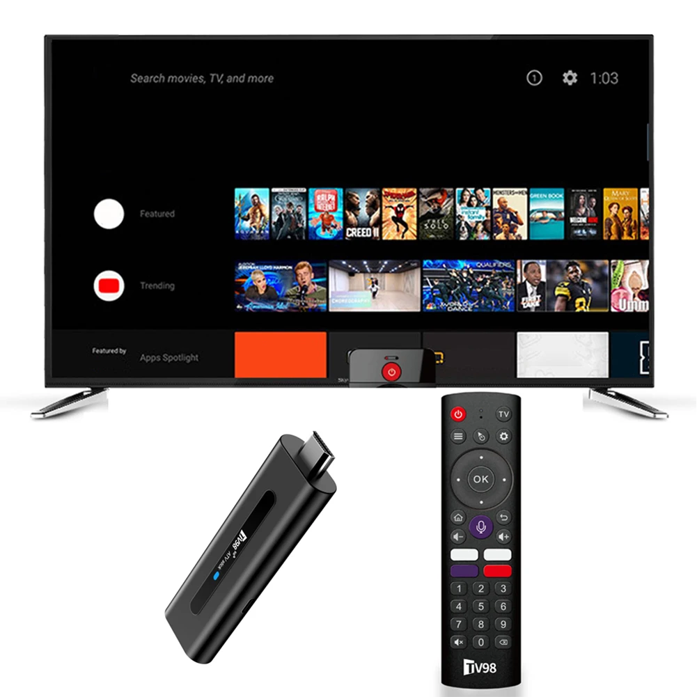 

ТВ-приставка TV98 ATV H313 Mini 8K с поддержкой 2.4G/5G WiFi, четырехъядерным процессором, BT5.0, Android TV 14.0, для сетевого медиаплеера