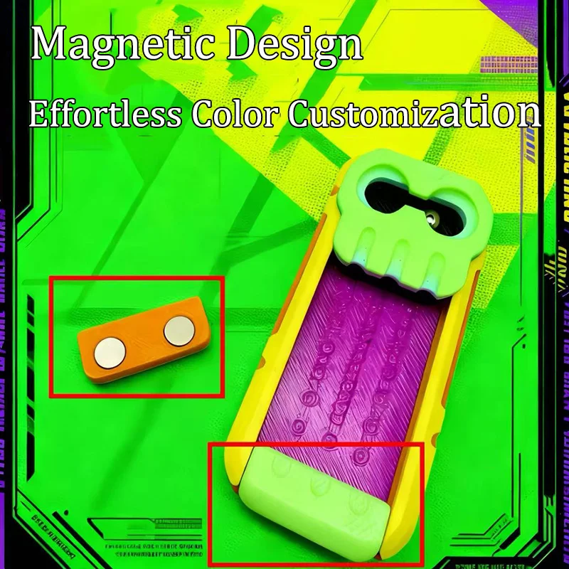 3Dプリント磁気フィジェットスライダーEDCクリエイティブマシナリープッシュスライダーフィジェットスピナーリラックスとストレス解消フィジェットトイ