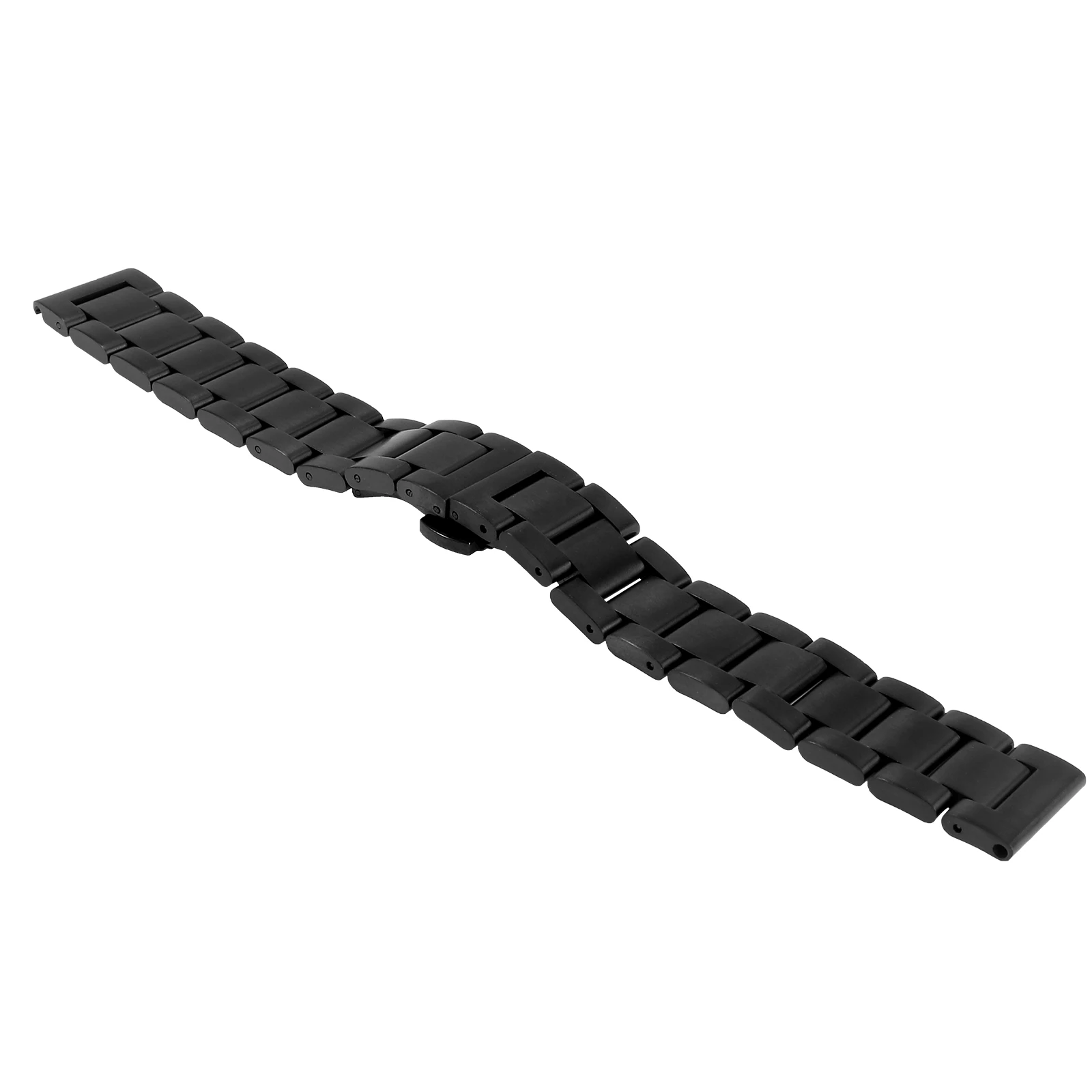 

18mm Stainless Steel Watch Strap Sanding Watch Band Wristband for Watch Replacement (Black)