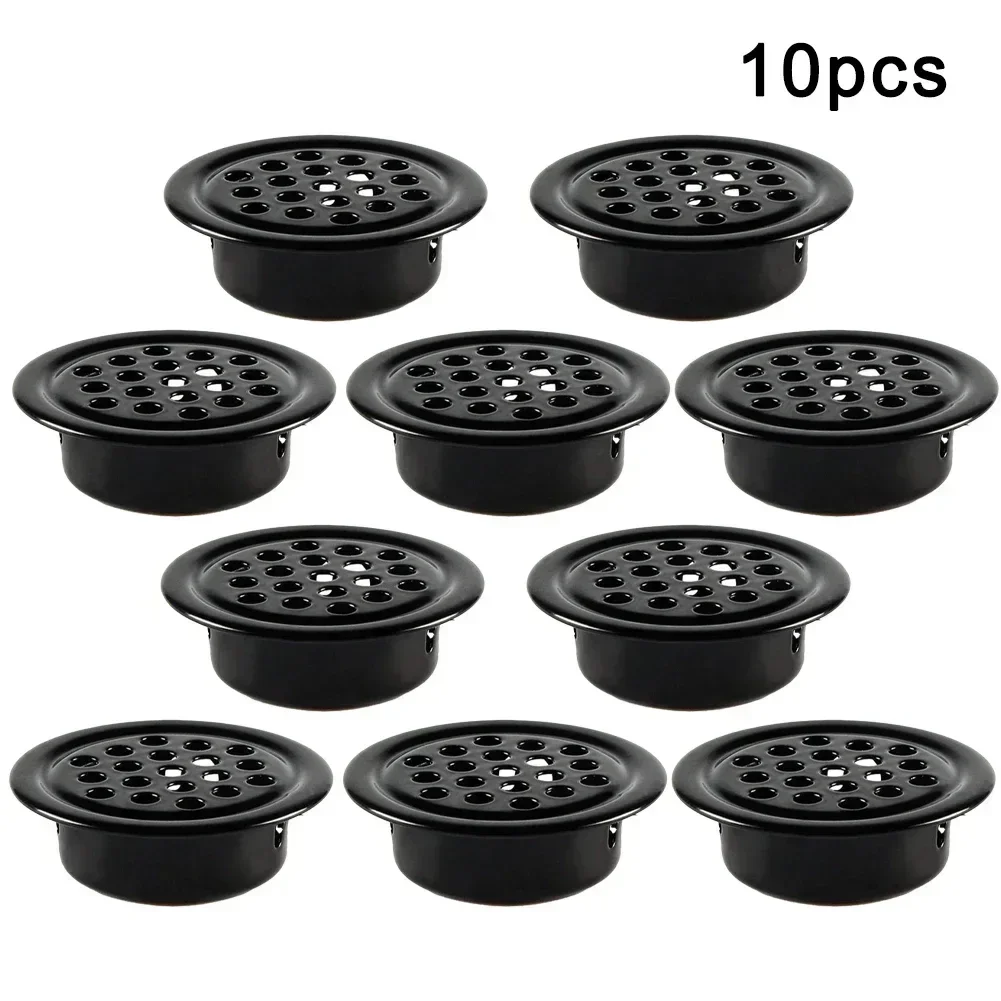 10pcs Stainless Steel Round Ventilation Cover Air Vent Louver Mesh Hole Wardrobe Shoe Cabinet Furniture Part Dia19 25 29 35 53mm