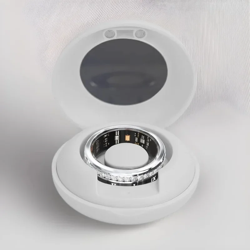 Bague intelligente en diamant pour hommes et femmes, bracelet en acier au titane, Bluetooth, étanche, moniteur de fréquence cardiaque des pas et du sommeil, bague de mariage, bijoux