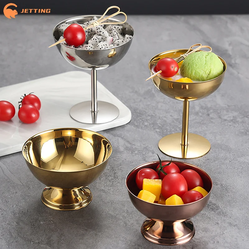 (New) 304 Stainless Steel Retro High-Foot Dessert Cup Luxury