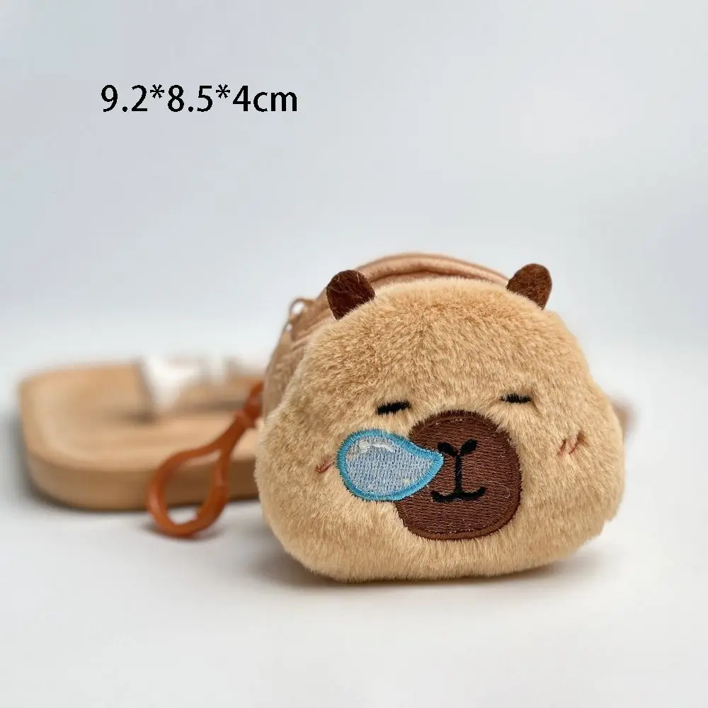 Nieuwe Creatieve Capybara Anime Pluche Portemonnee Mode Kawaii Zakken Hanger Opbergtas Ronde Mini Portemonnee