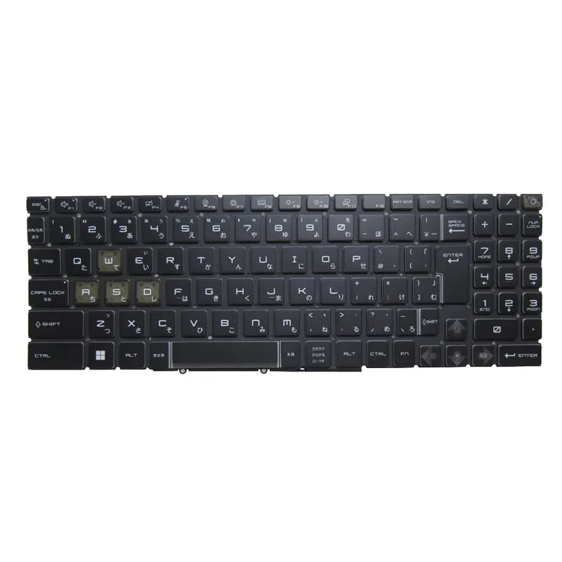 Laptop Colourful Backlit Keyboard For MSI NSK-FG0HBN 0J 9Z.NK1BN.H0J S1N-3JJP2C3-D10 S1N3JJP2C3D10 Japanese JP Black No Frame