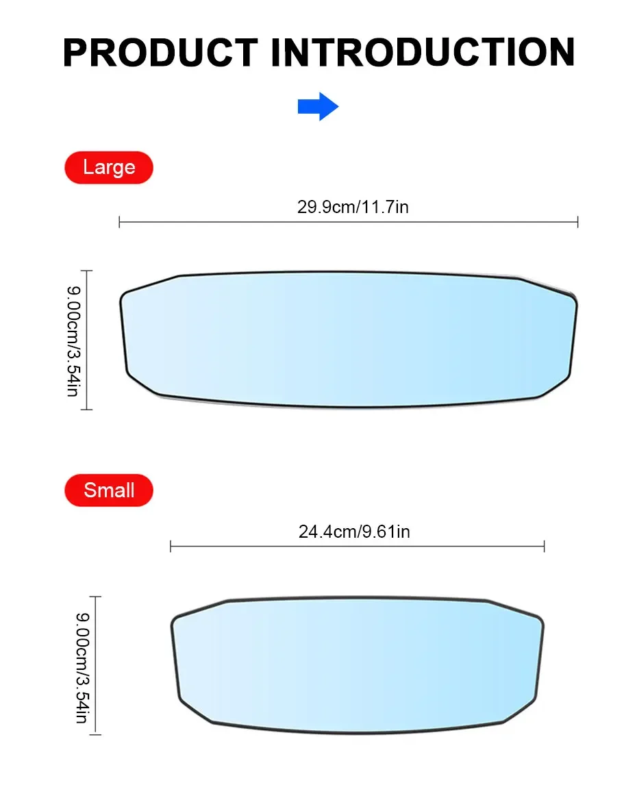 Universeller Rückspiegel mit Blendschutz, Weitwinkel-Konvexspiegel für Autoinnenraum, Einfach Anzuklemmender HD-Panorama Anti-Nebel Sicherheitszubehör – Detail 9