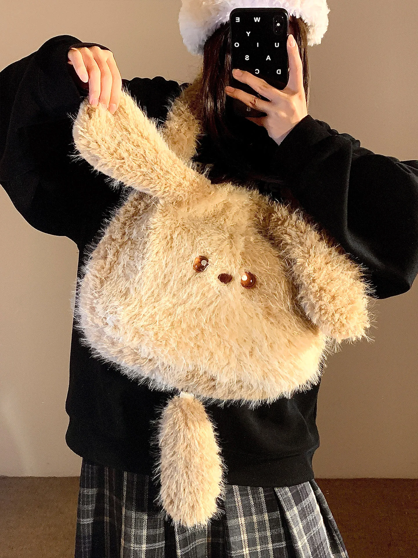 

Женская сумка-тоут в клетку с милой собачкой, женская сумка через плечо, осенне-зимняя студенческая сумка с мягкой ручкой, корейская сумка Sle