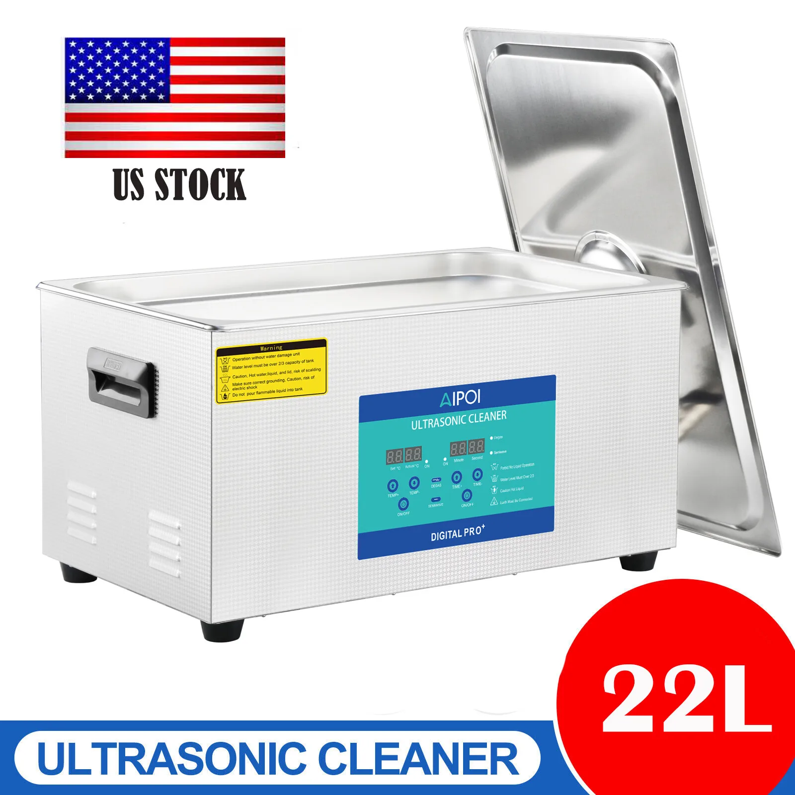 

22L Liter Ultrasonic Cleaner Digital Cleaning Equipment Industry Heated W/ Timer