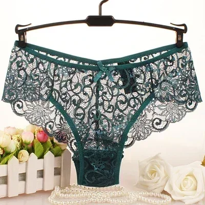 

Big Size Sexy Lace Panties Women Lingerie Shiny Transpanrent Sheer Lace Briefs Big Size Brazilian Female S M L XL Plus Size