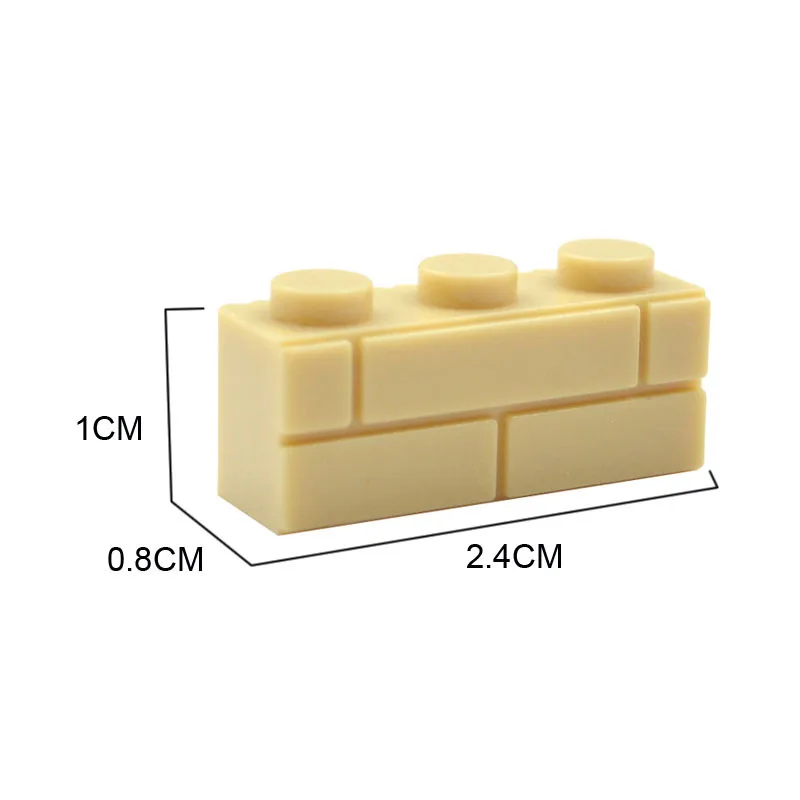 MOC 10PCS 1x3 Checkered Wall Surface Building Blocks Strip House Bricks Educational Particle Assemble Toy Children Birthday Gift