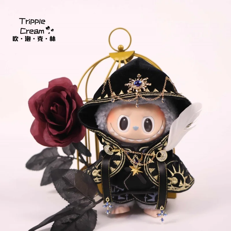 

In Stock Cotton Doll Clothing 17cm Labubu Plush Doll V1v2v3 Vinyl Blind Box Pendant Temple Sacrificial Cloak Clothing Gifts