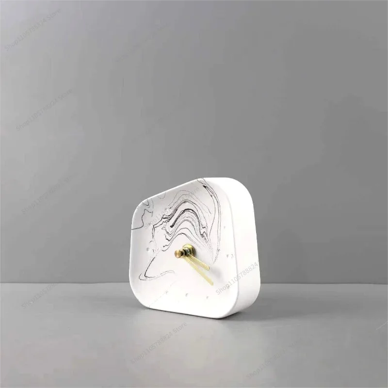 For Creative Resin Clock Ornament Bedside Table TV Cabinet Bedroom Study Living Room Tabletop Ornament