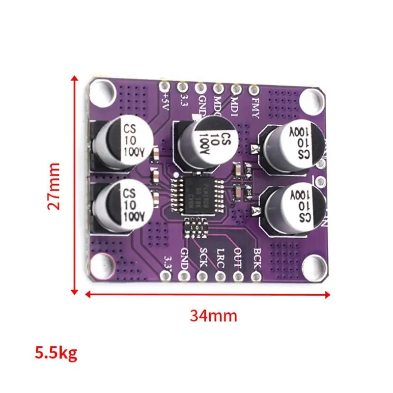 1/2/3 Pieces PCM1808 24bit Stereo ADC, 105dB SNR Audio Decoder with Single-Ended Analog-Input Amplifier Board