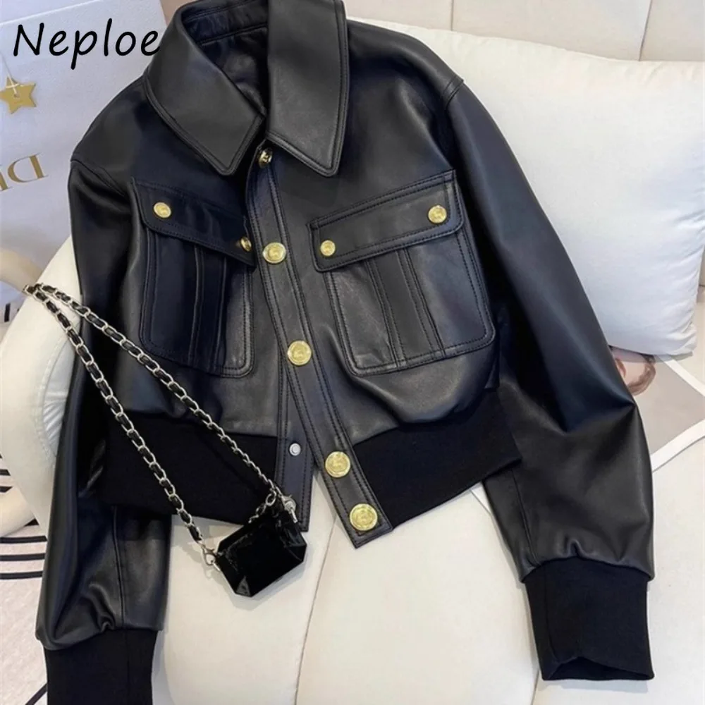 

Neploe Small Fragrance Персонализированные новые уличные топы в стиле хип-хоп с коротким отложным воротником Куртка Moto Cruel Fashion Minority Mujer